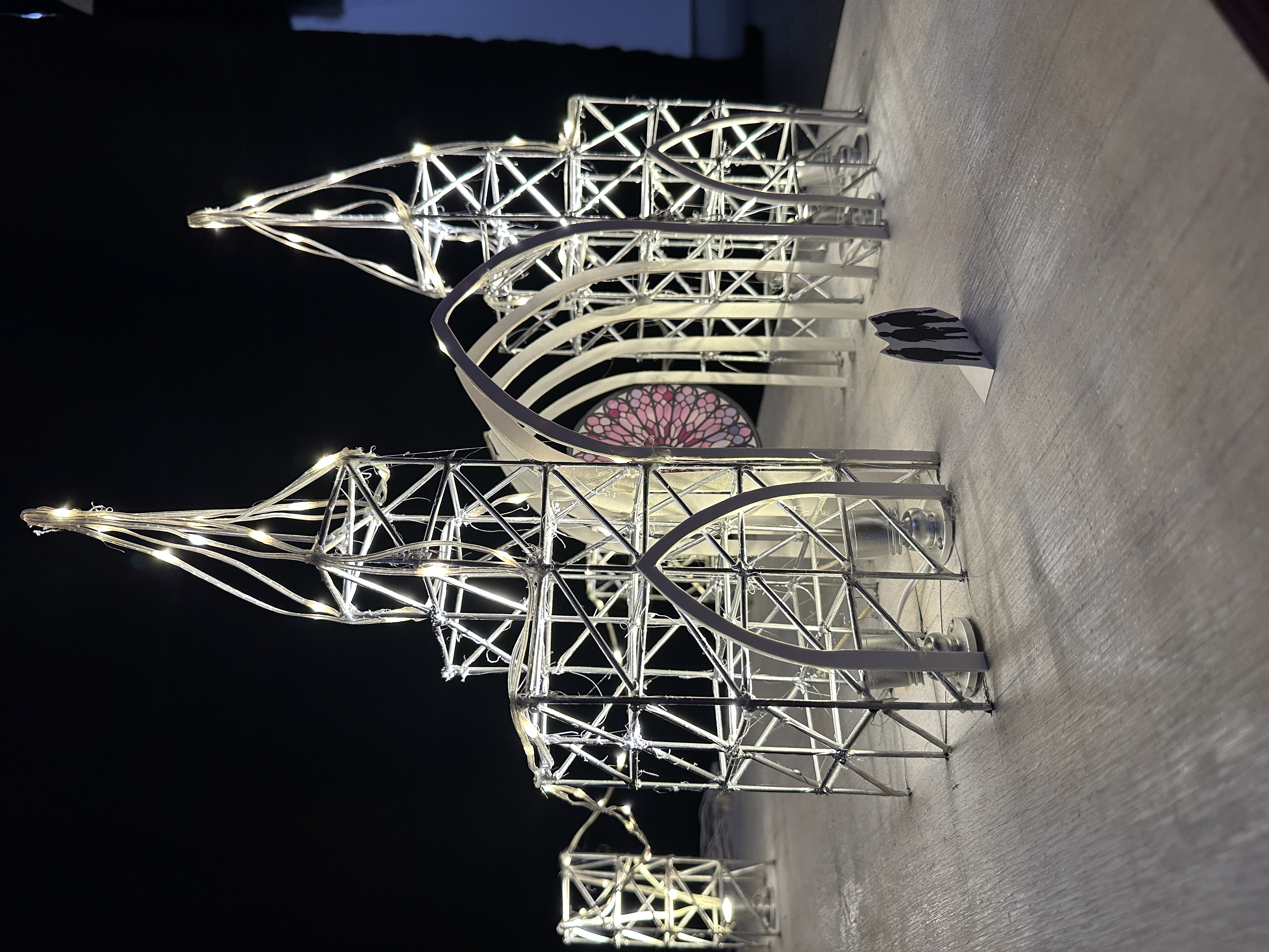 The Gothic Folly — physical scale model illuminated