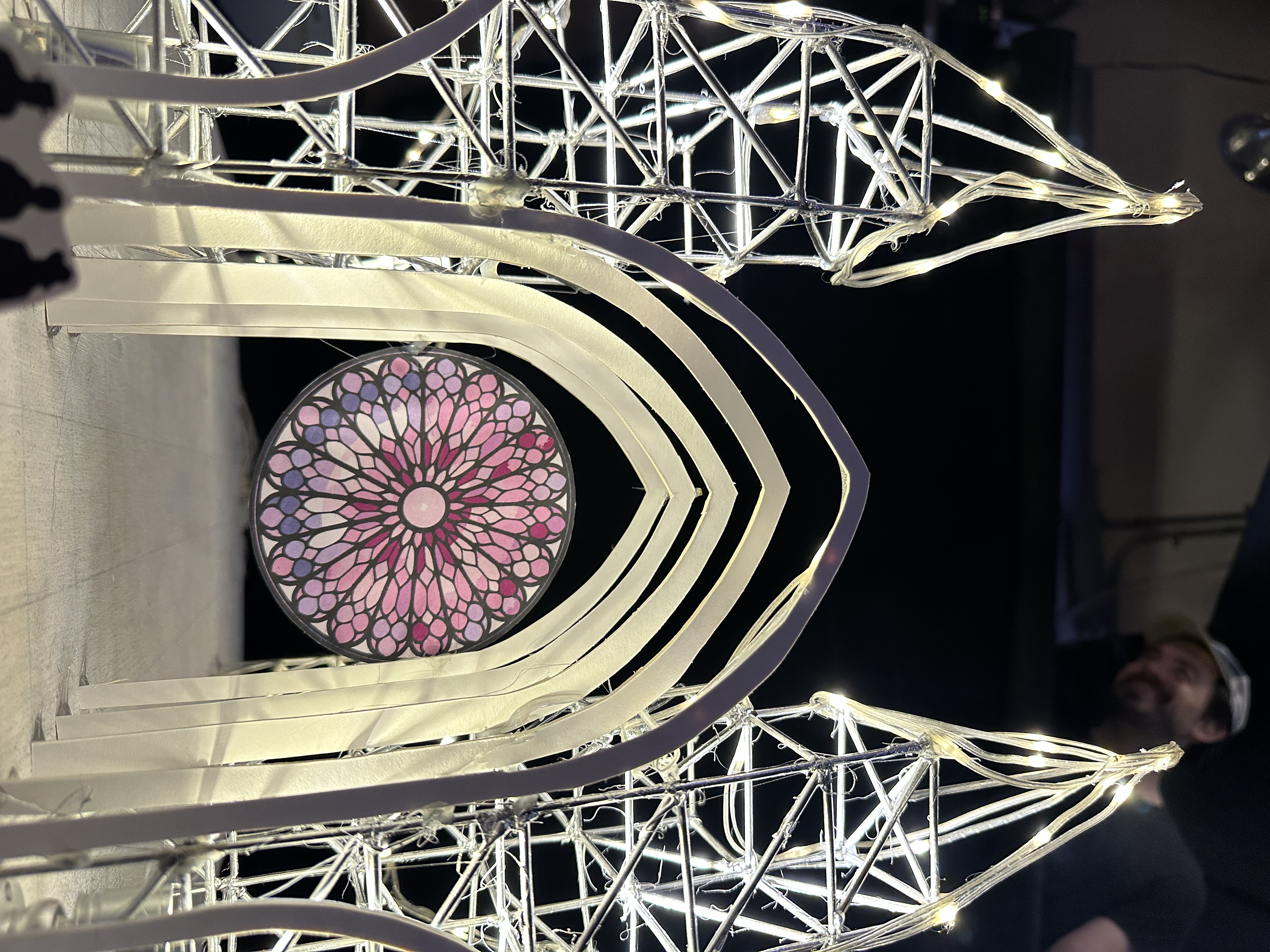 The Gothic Folly — scale model rose window close-up