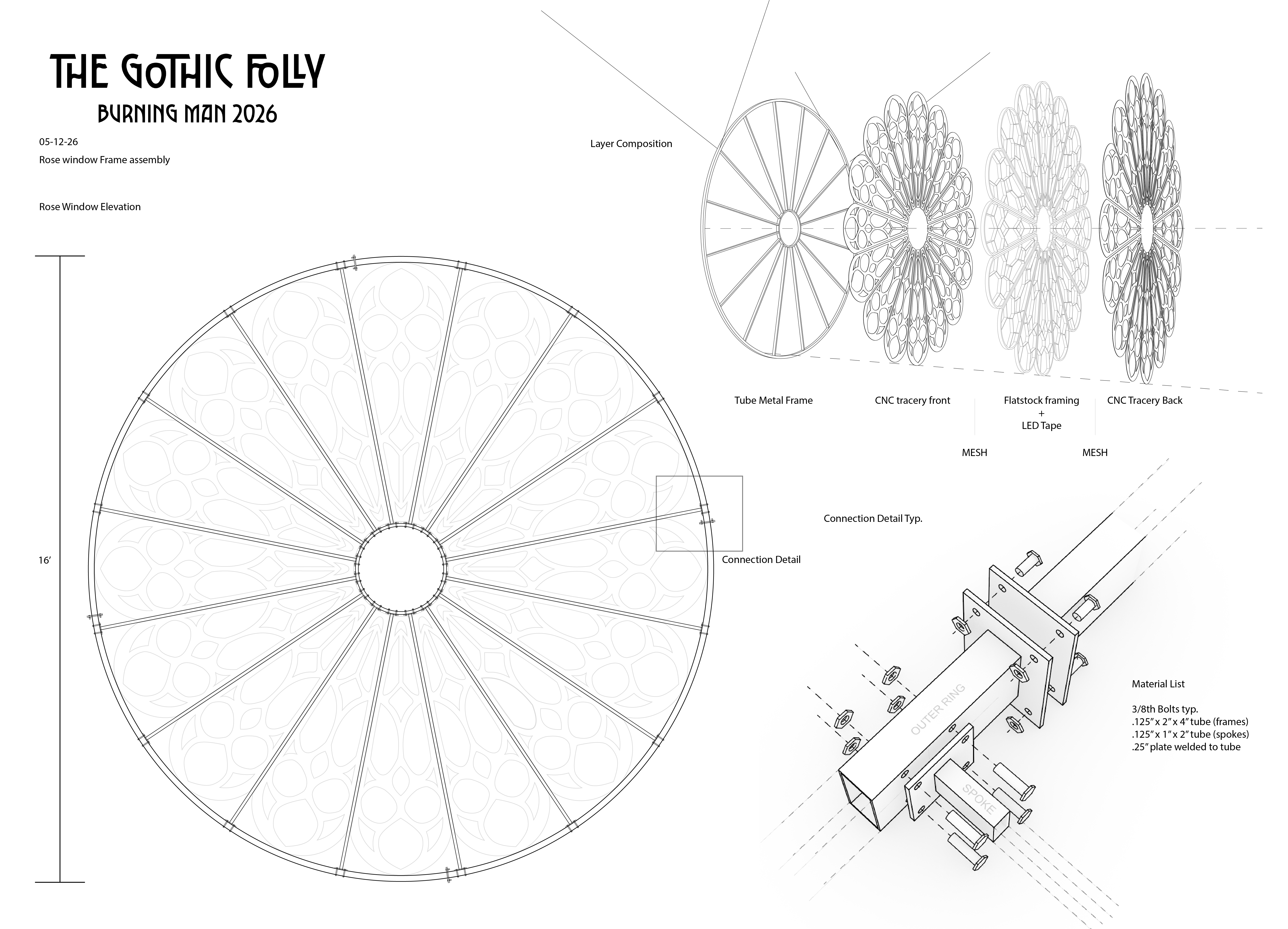 The Gothic Folly — rose window single sheet